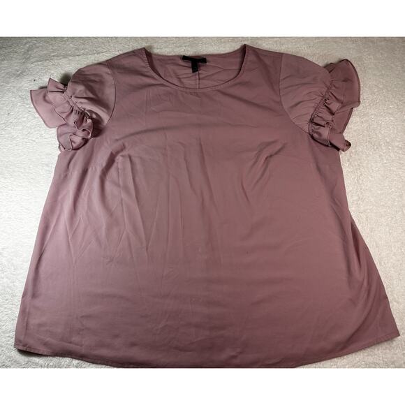 Lane Bryant Dress Womens Size 18 Plus Ruffle Sleeve Blouse Light Pink - Picture 1 of 6